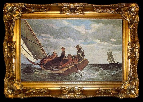 framed  Winslow Homer Breezing up, ta009-2